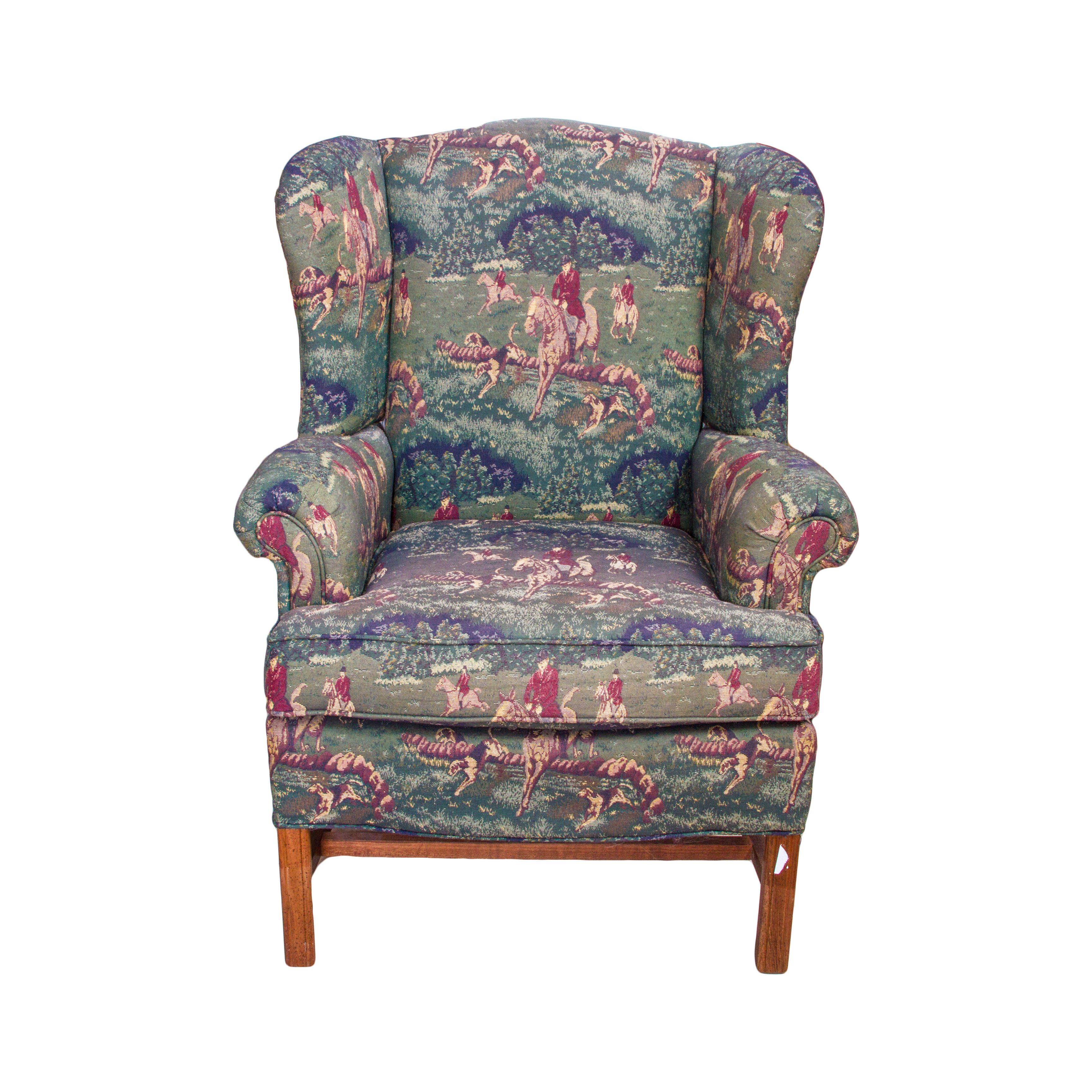 Hunting Scene Upholstered Chair Ebth