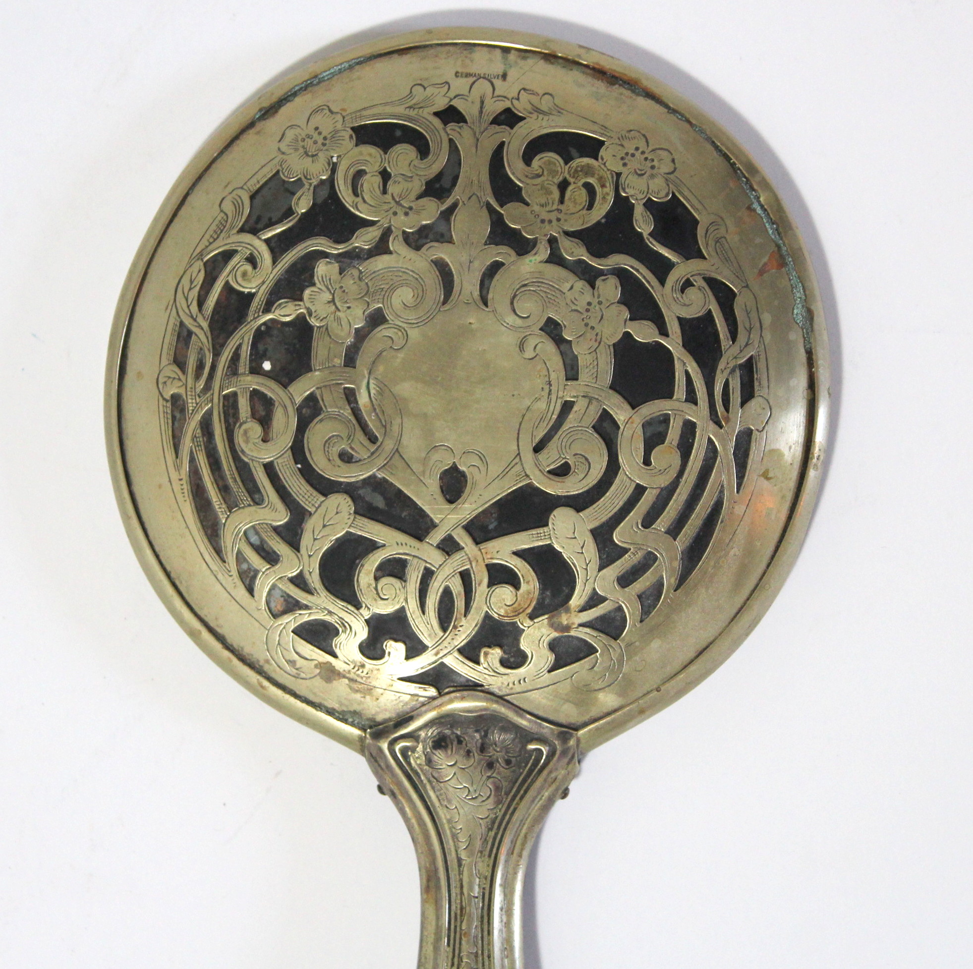 Vintage German Silver Art Nouveau Hand Mirror EBTH