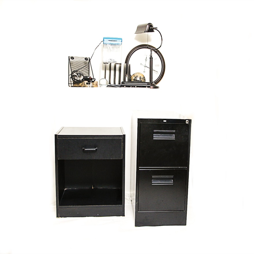 Filing Cabinet Side Table And Other Office Accessories Ebth Filing Cabinet Side Table And Other Office Accessories