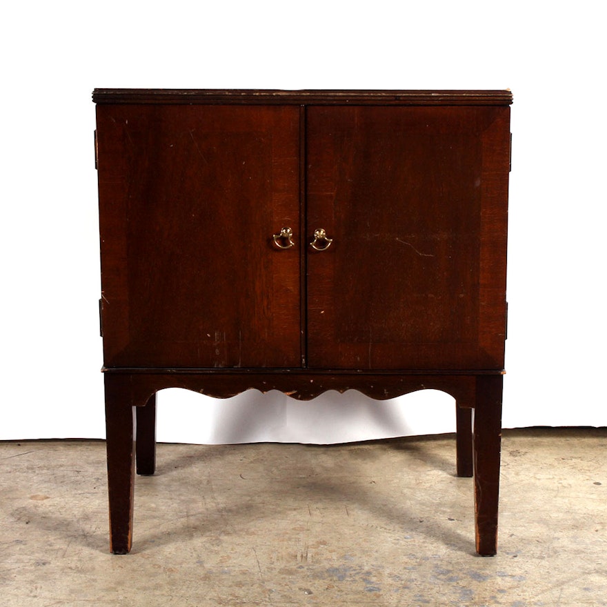 Vintage Record Storage Cabinet Ebth
