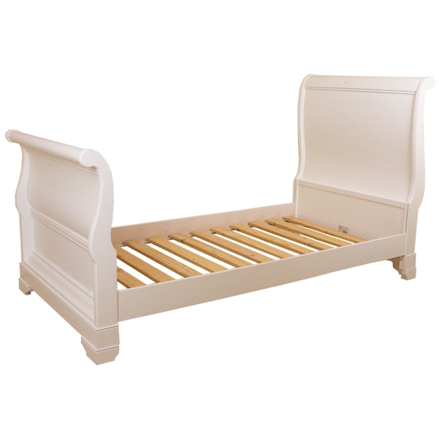 Stanley White Sleigh Twin Bed Ebth
