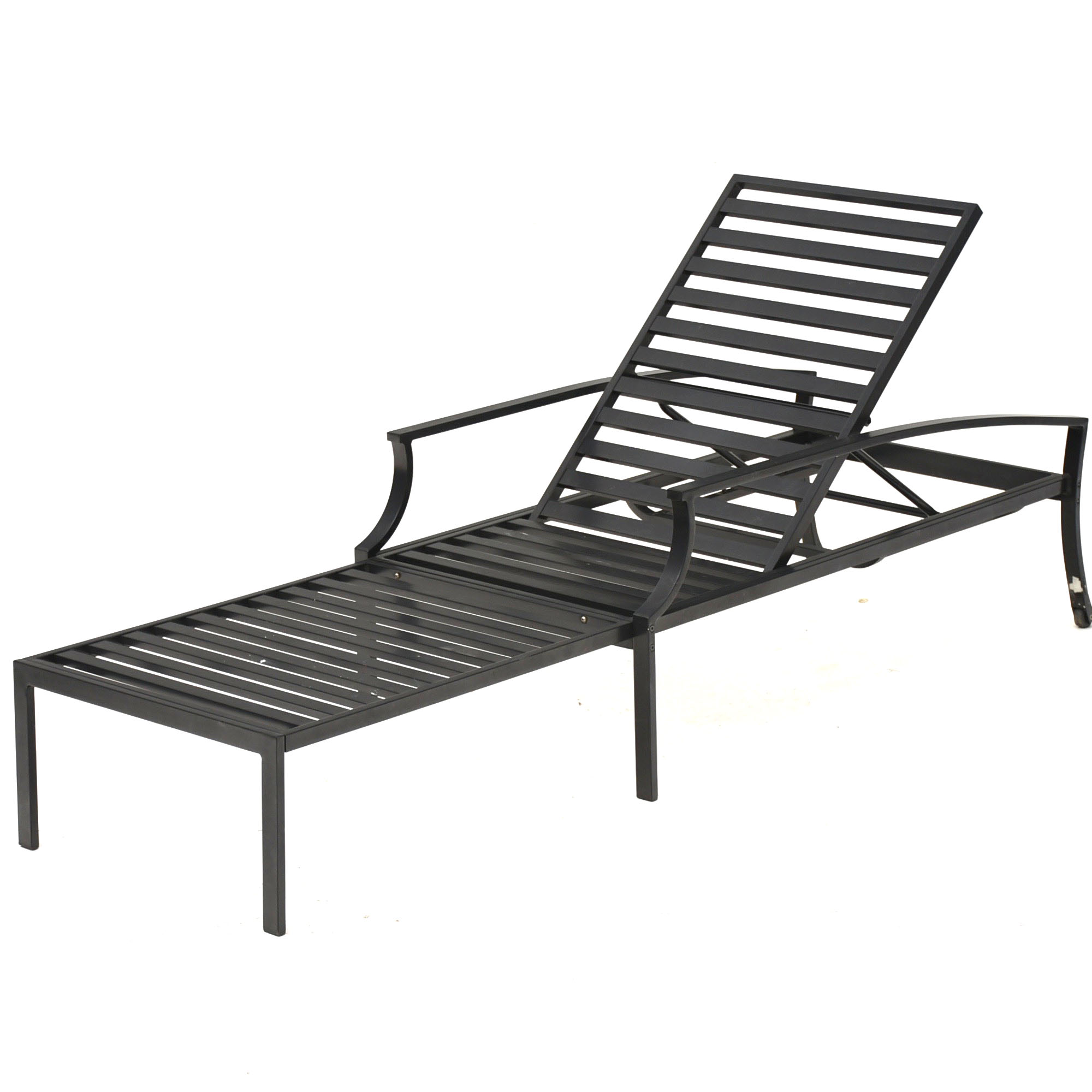 Black Metal Patio Chaise Lounge Chair EBTH