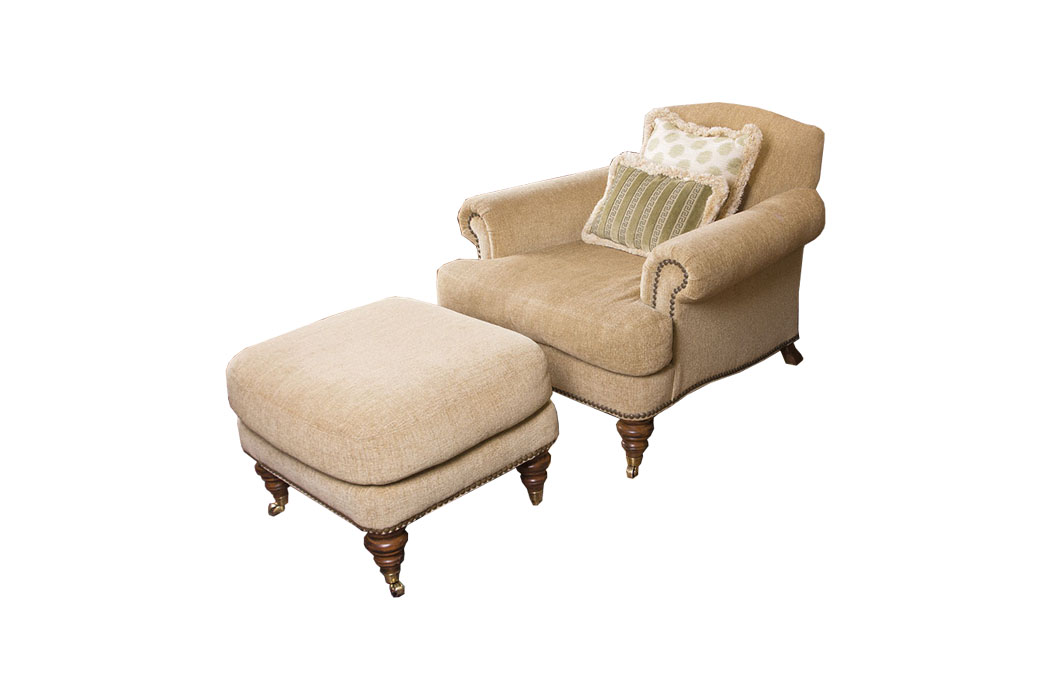 Lillian August Club Chair And Ottoman Ebth