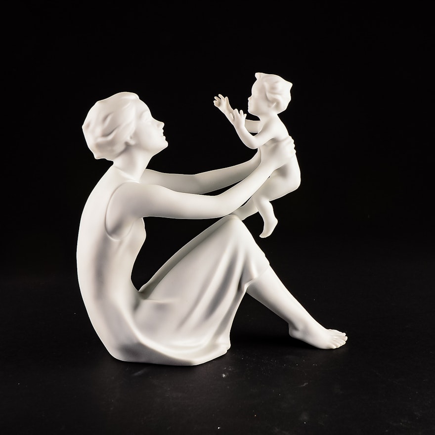 Kaiser Porcelain Figurine Of Mother And Child No 398 EBTH kaiser-porcelain-figurine-of-mother-and-child-no-398-ebth