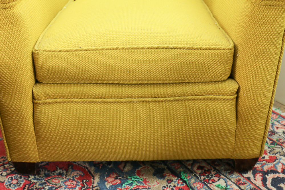 Vintage Mustard Yellow Arm Chair and Ottoman EBTH