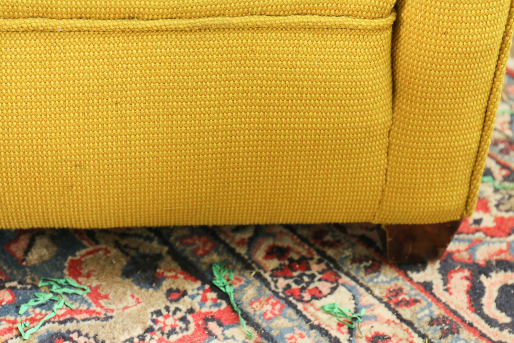 Vintage Mustard Yellow Arm Chair and Ottoman EBTH