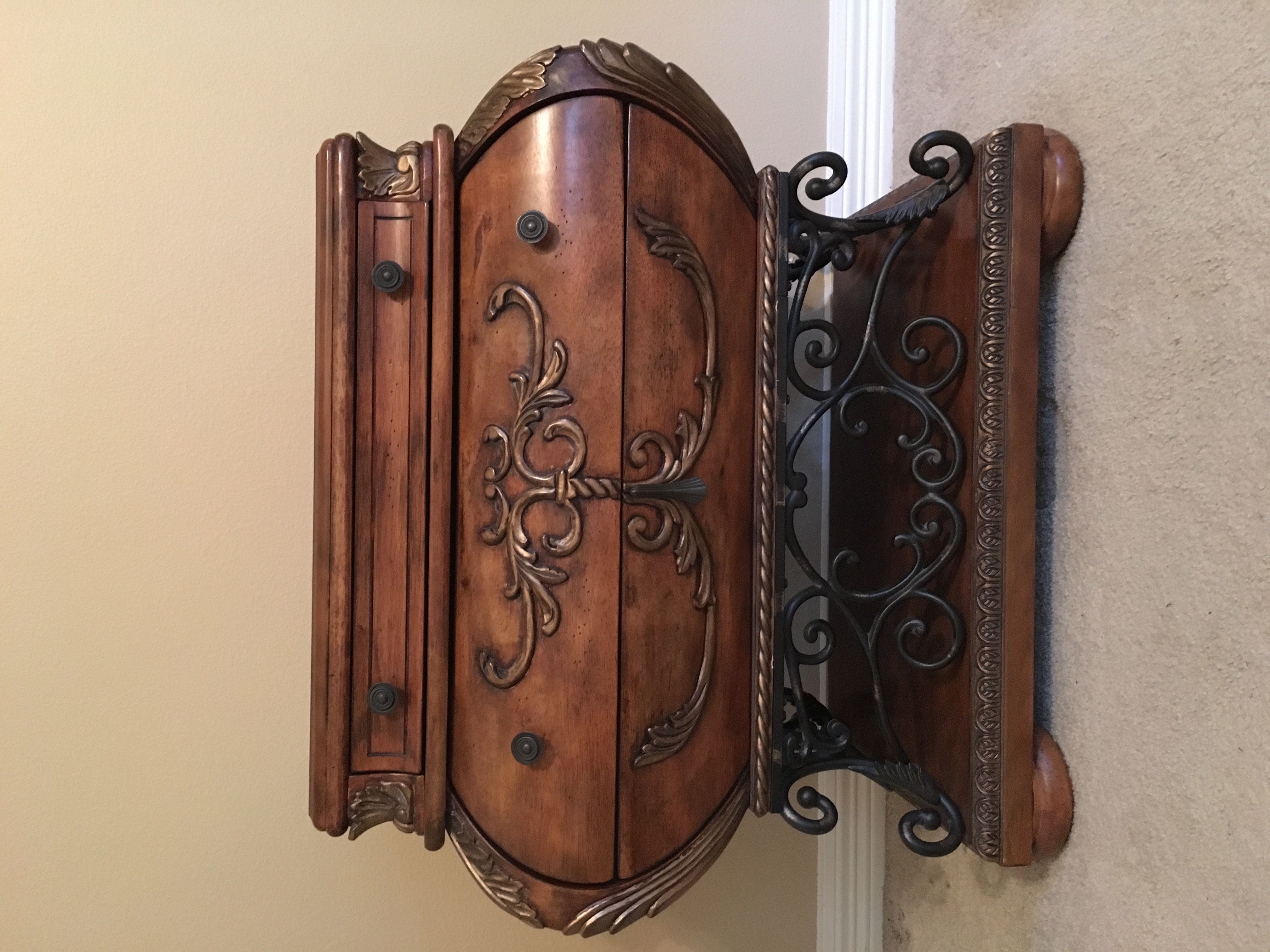 Ornate Bombe Chest with Wrought Iron Accents EBTH