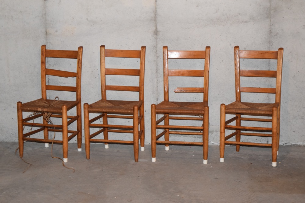 Four Vintage Ladder Back Cane Chairs EBTH