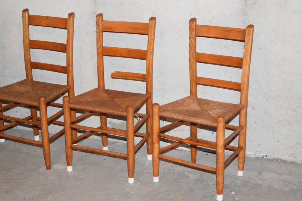 Four Vintage Ladder Back Cane Chairs EBTH