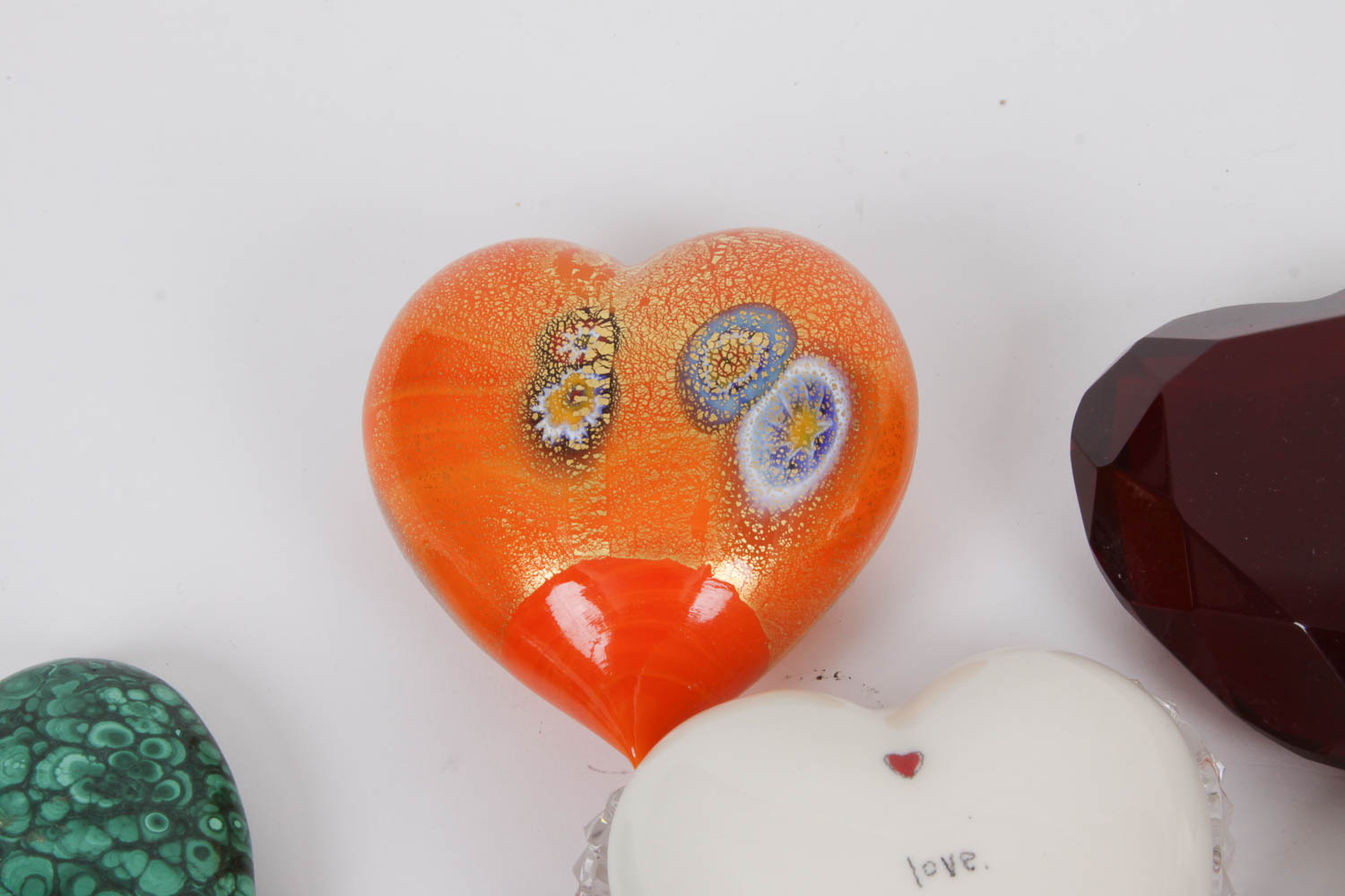 Huge Collection of HeartShaped Paperweights EBTH