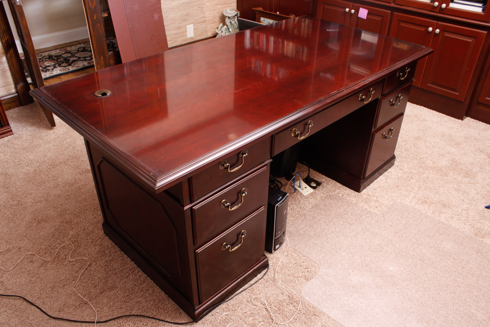 Mahogany Kimball Executive Desk EBTH