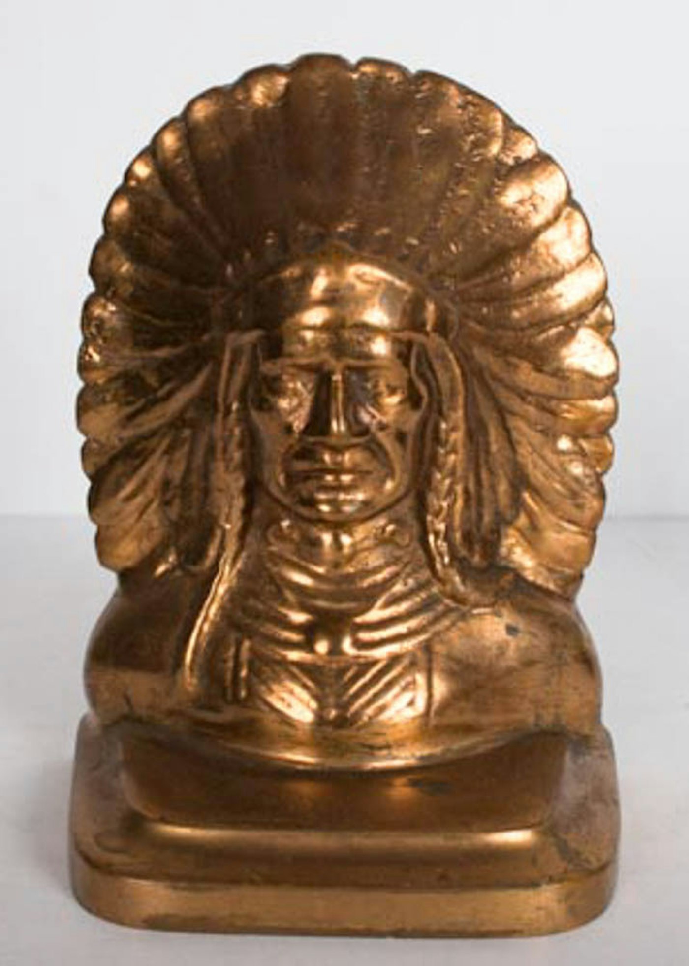 Cast Metal Native American Bust Bookends : EBTH