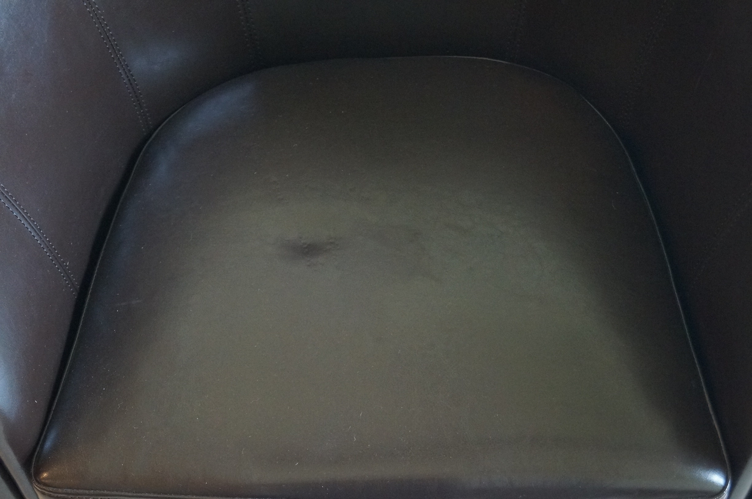 Brown Faux Leather Barrel Chair EBTH