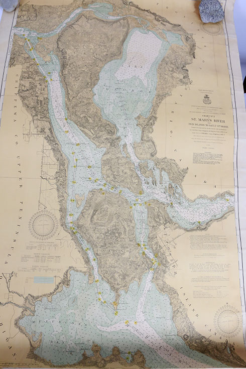 1908 Navigation Survey Map of St. Mary's River EBTH