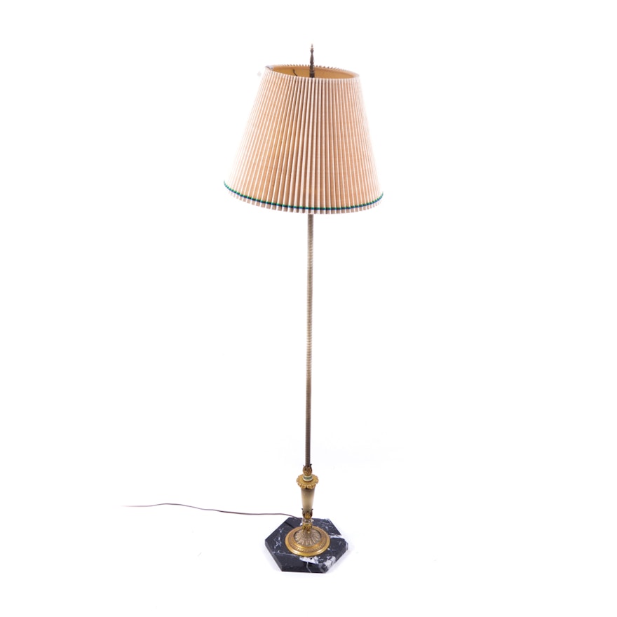 Antique Floor Lamp with Marble Base EBTH