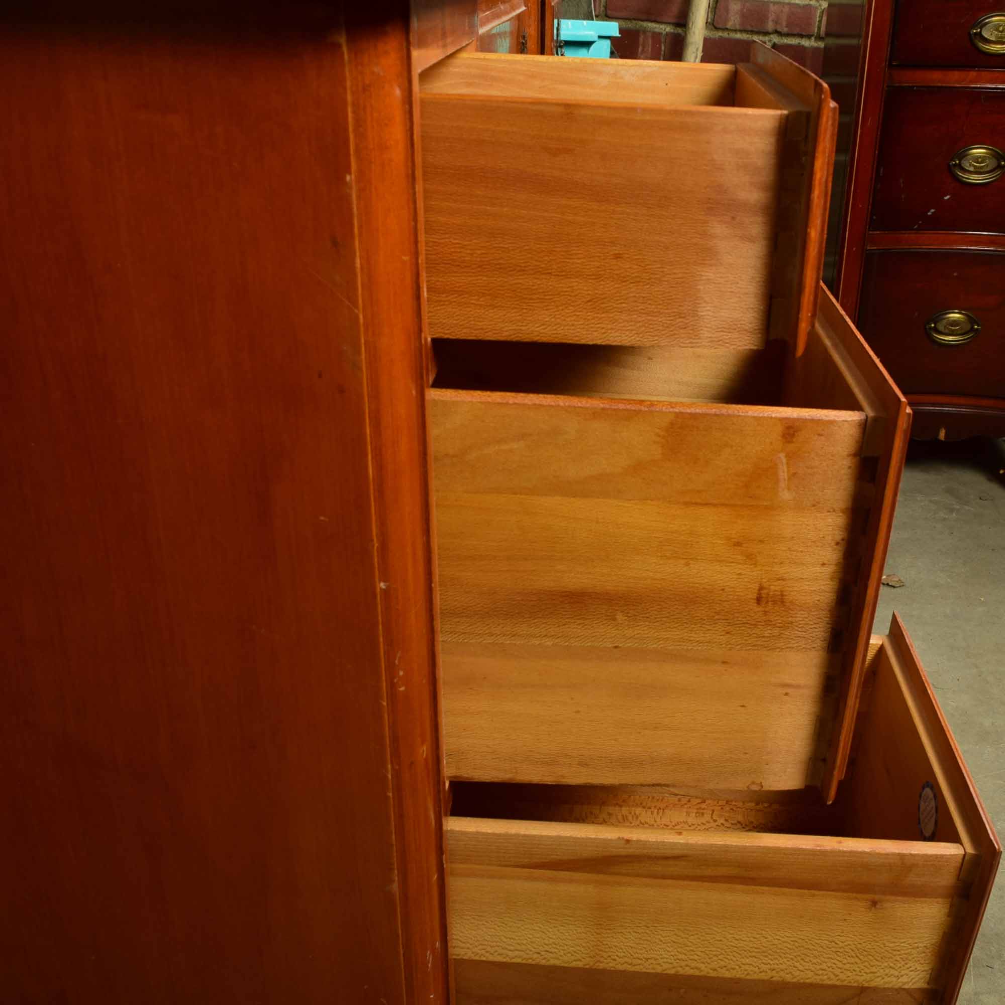 Cherry Dressing Table/Desk with Mirror and Chair EBTH