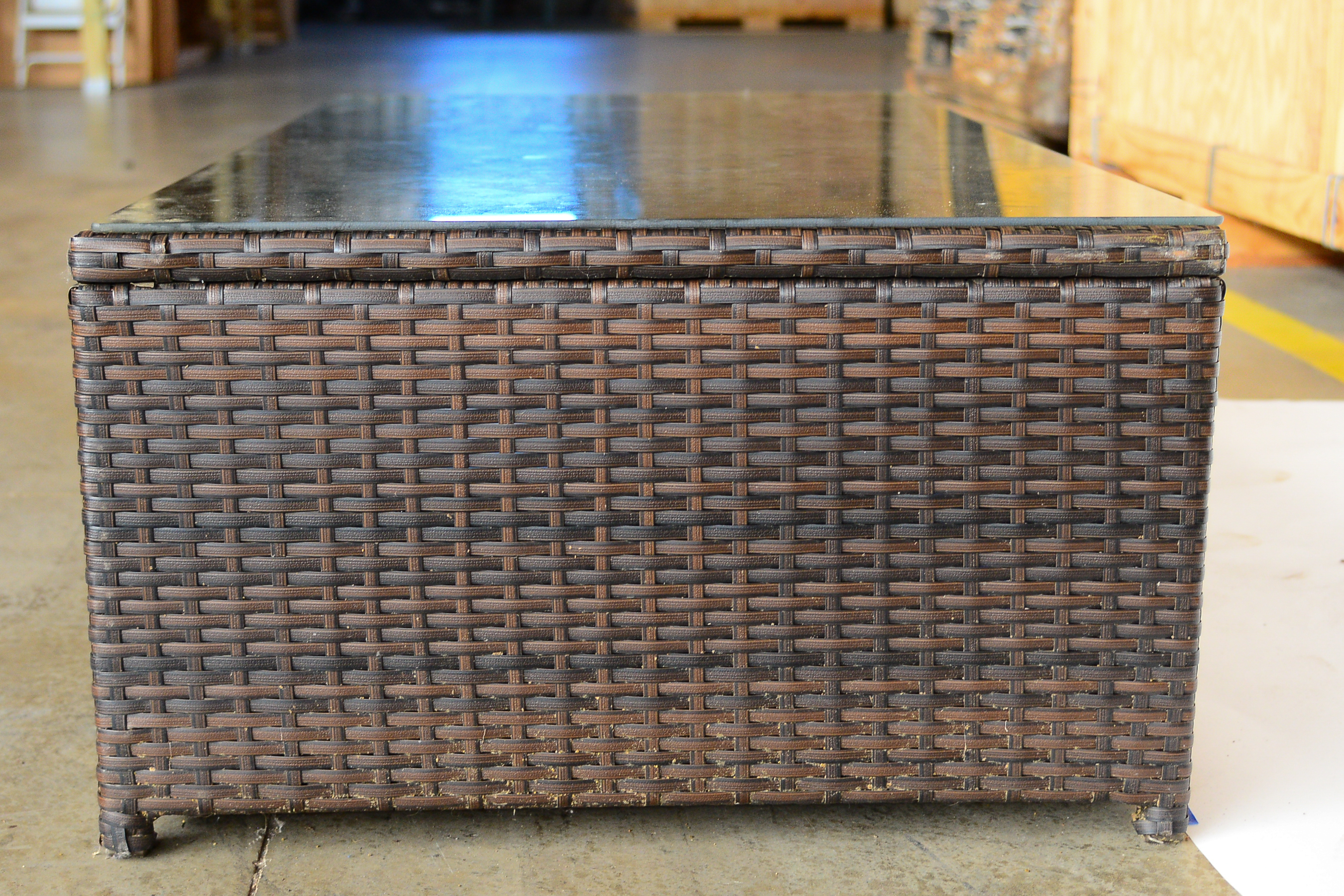 Brown Wicker Coffee Table EBTH