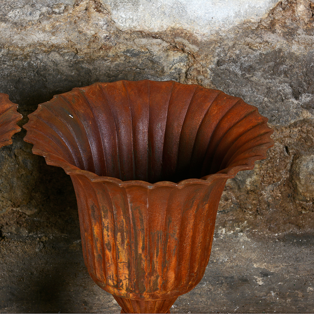 Red Metal Urn Planters EBTH