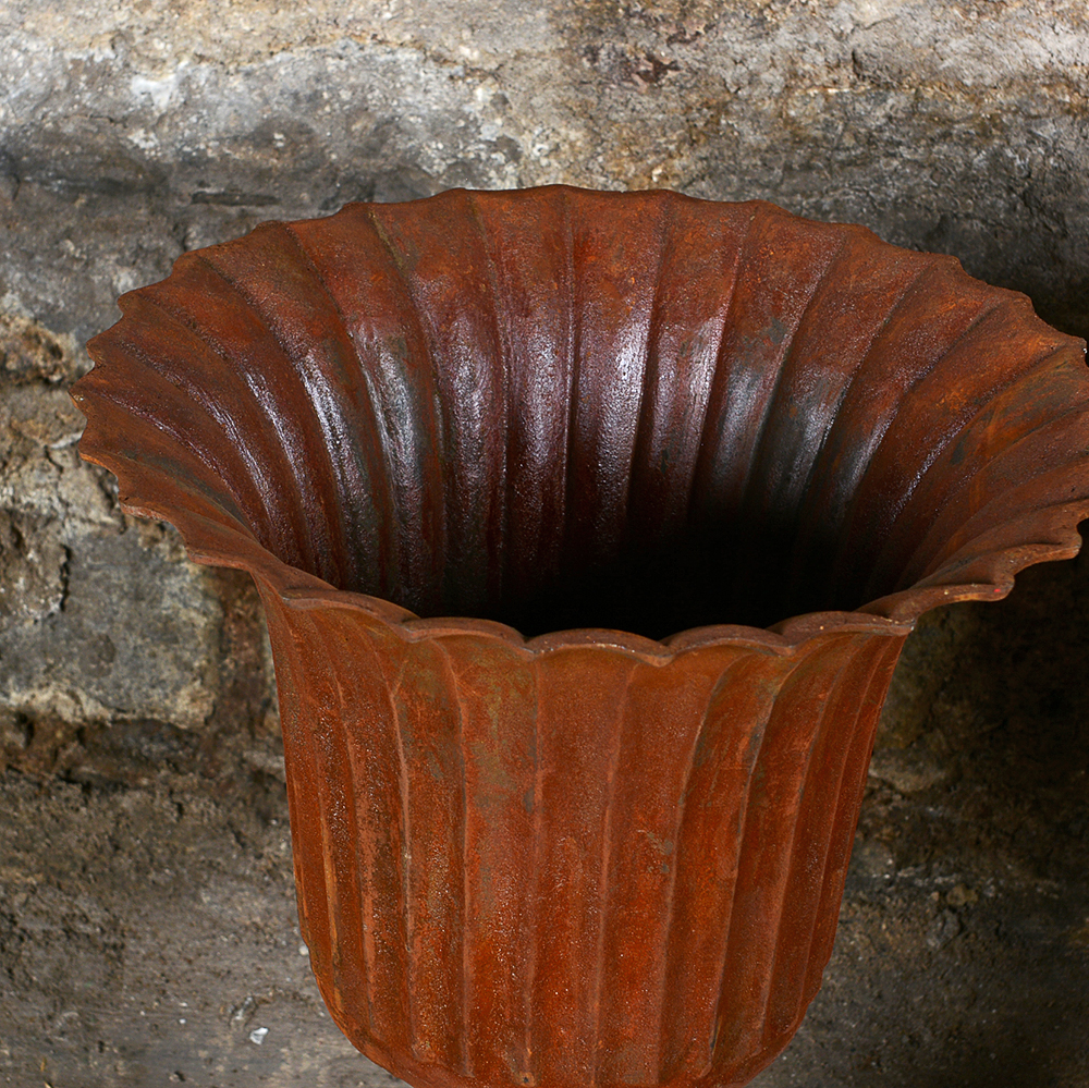Red Metal Urn Planters EBTH