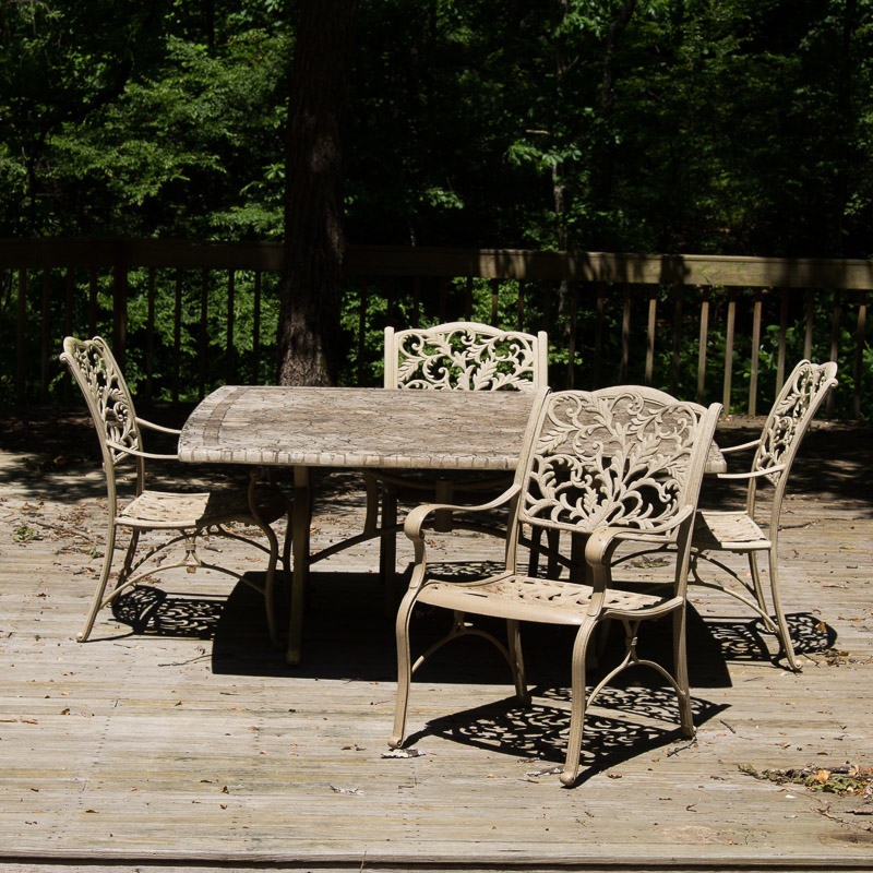 Stone Top Patio Table and Chairs EBTH
