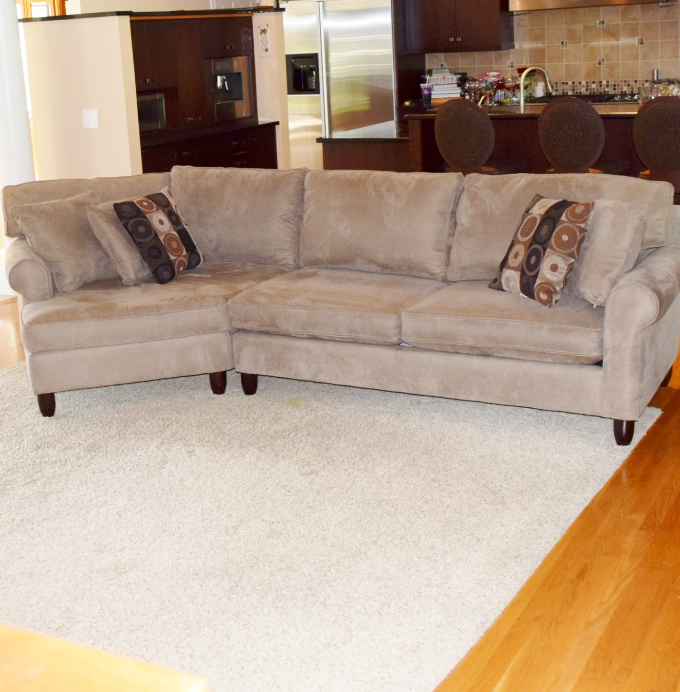 Havertys' "Corey" Left Angle 2Piece Microsuede Sectional Sofa EBTH