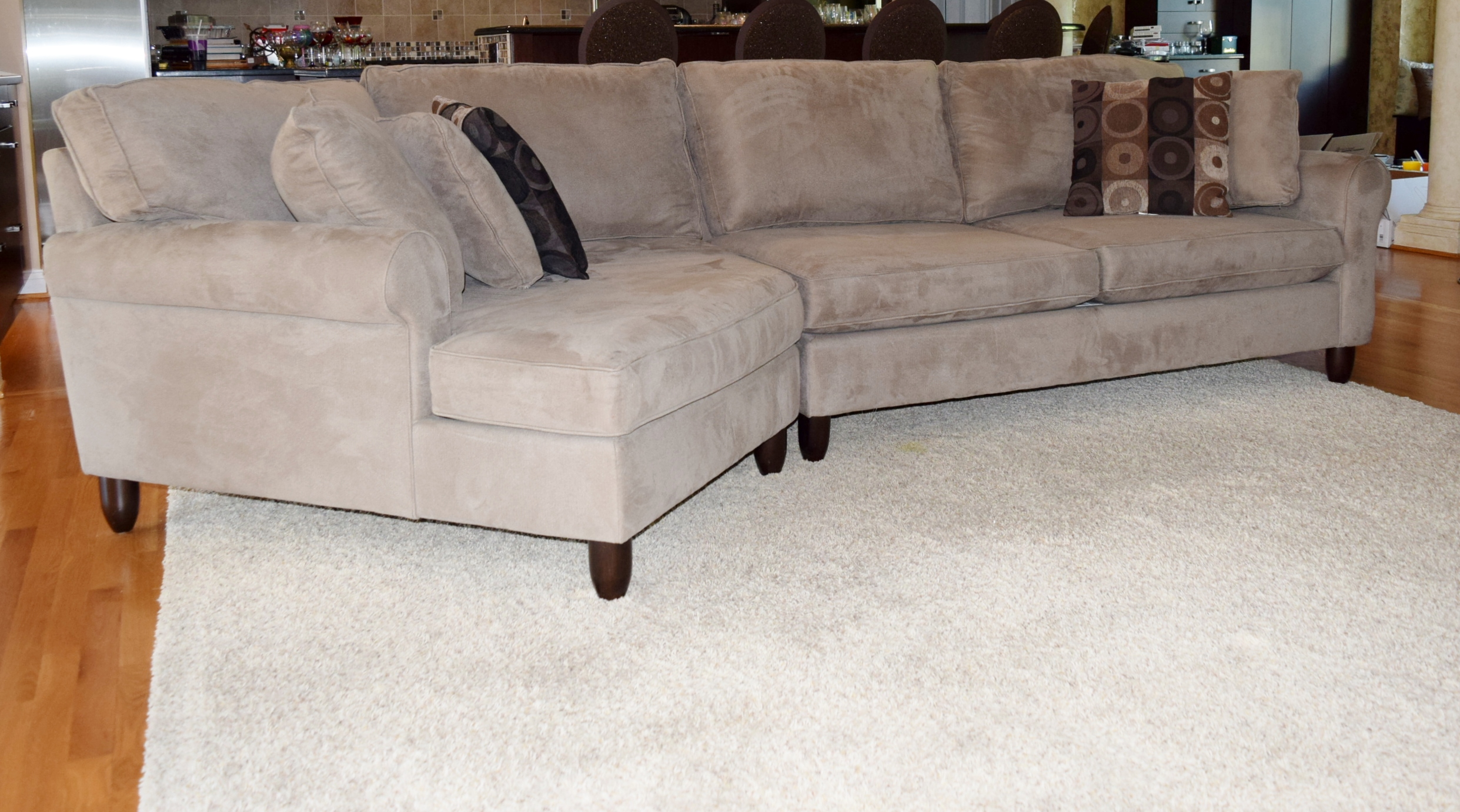 Havertys' "Corey" Left Angle 2Piece Microsuede Sectional Sofa EBTH