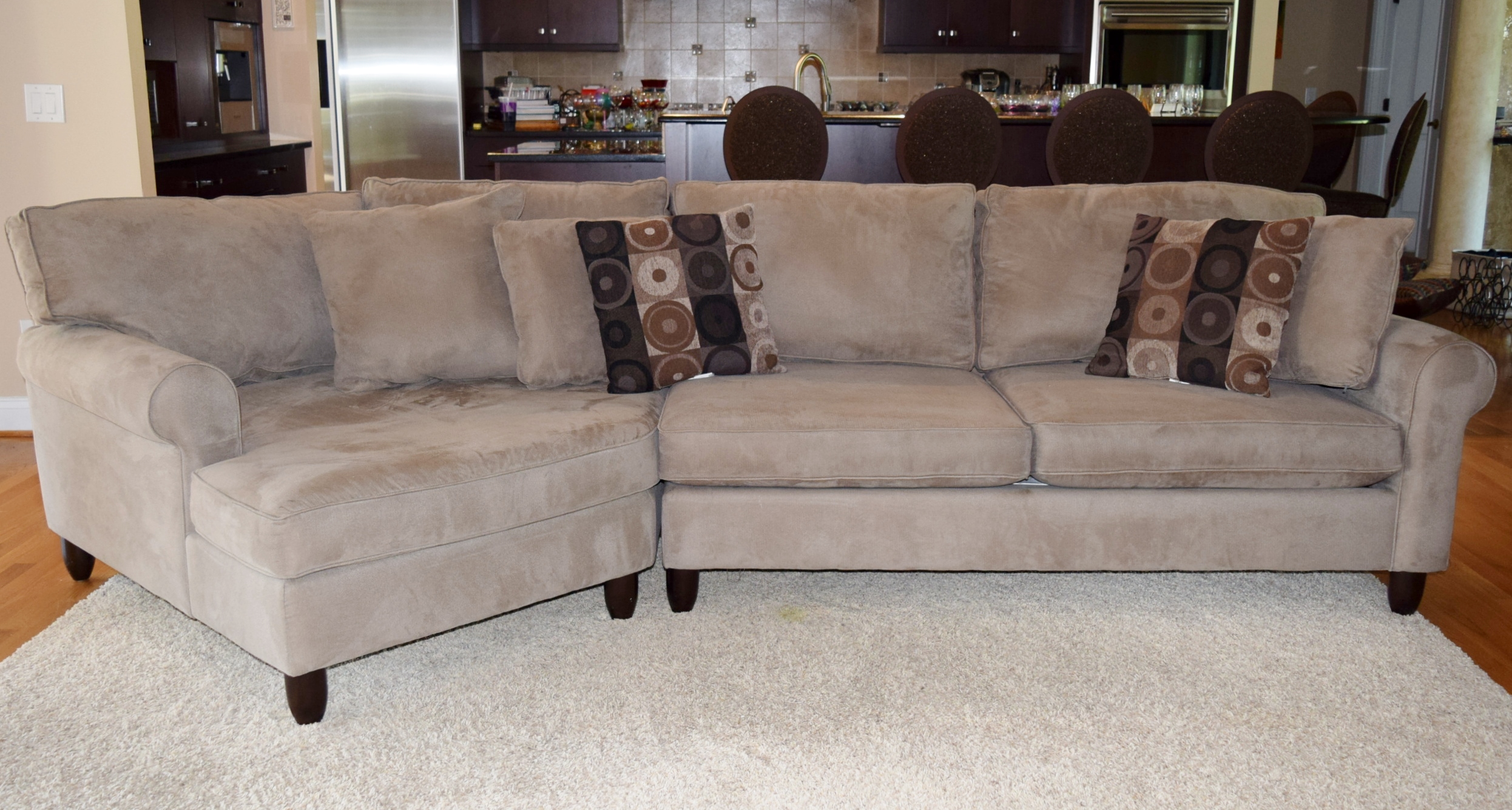 Havertys' "Corey" Left Angle 2Piece Microsuede Sectional Sofa EBTH