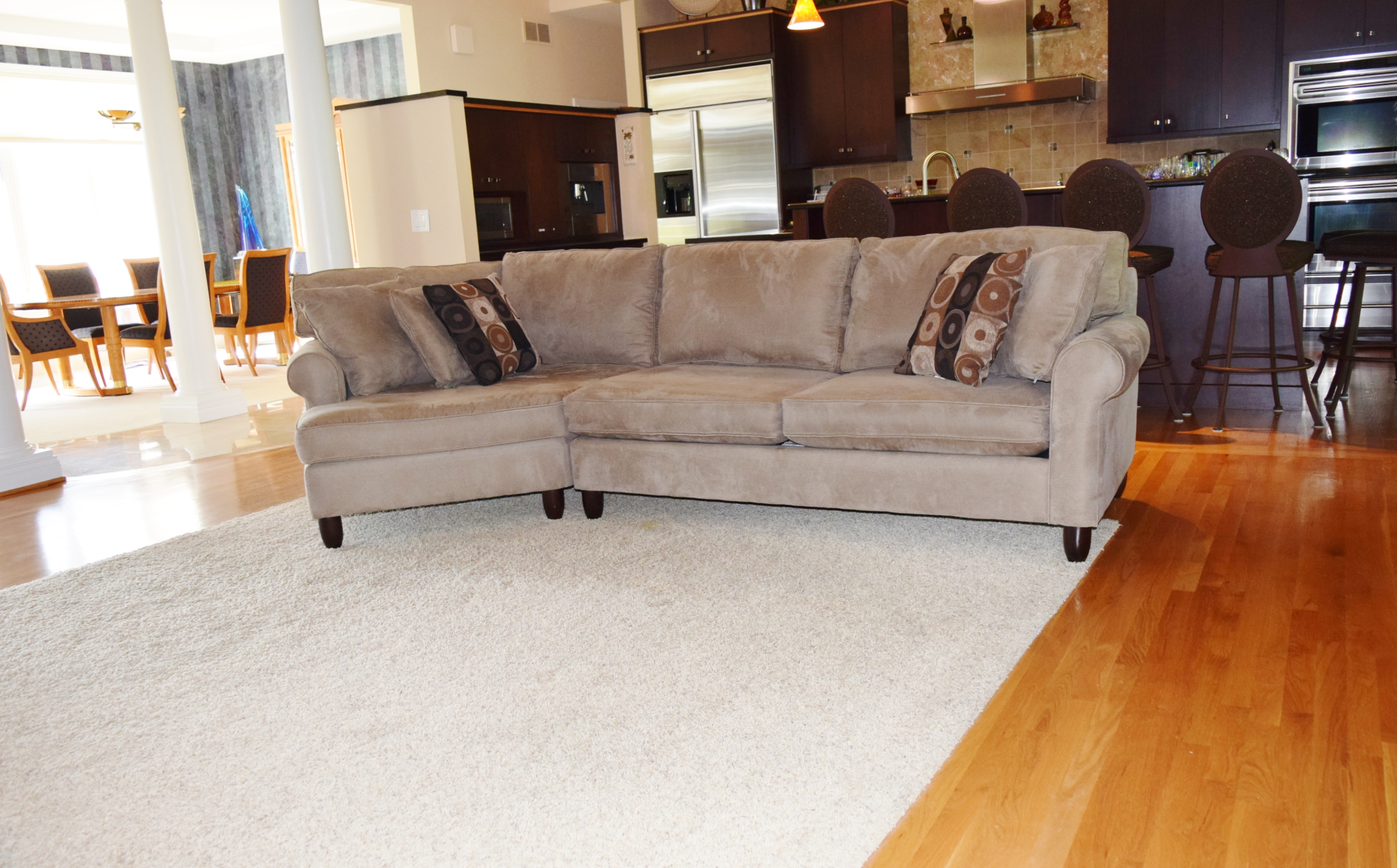 Havertys' "Corey" Left Angle 2Piece Microsuede Sectional Sofa EBTH