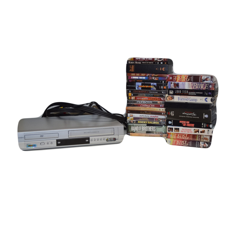 Insignia Super Slim DVD/VCR with Generous Collection of DVDs and VHS