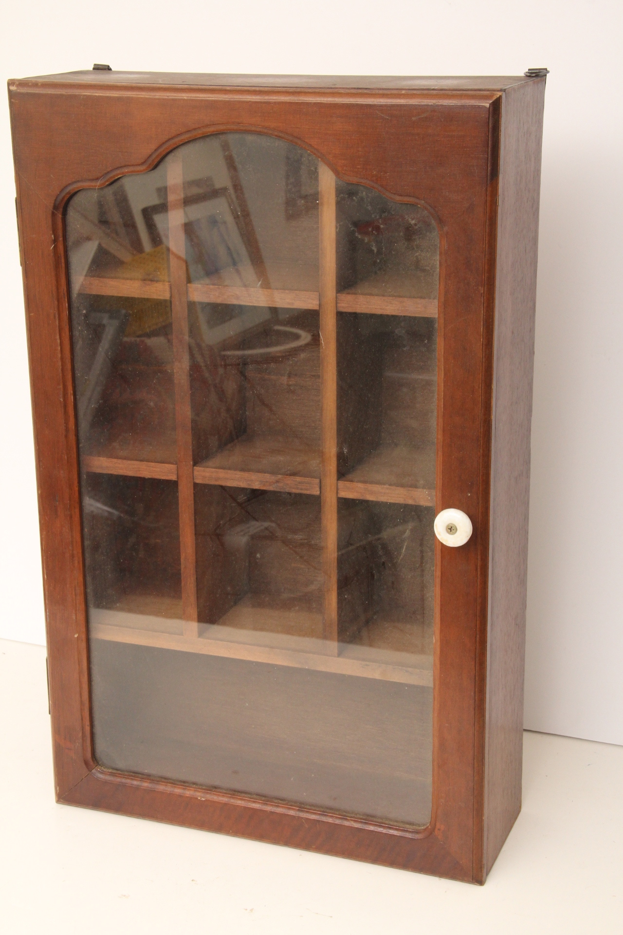 Oak Wall Display with Glass Door EBTH