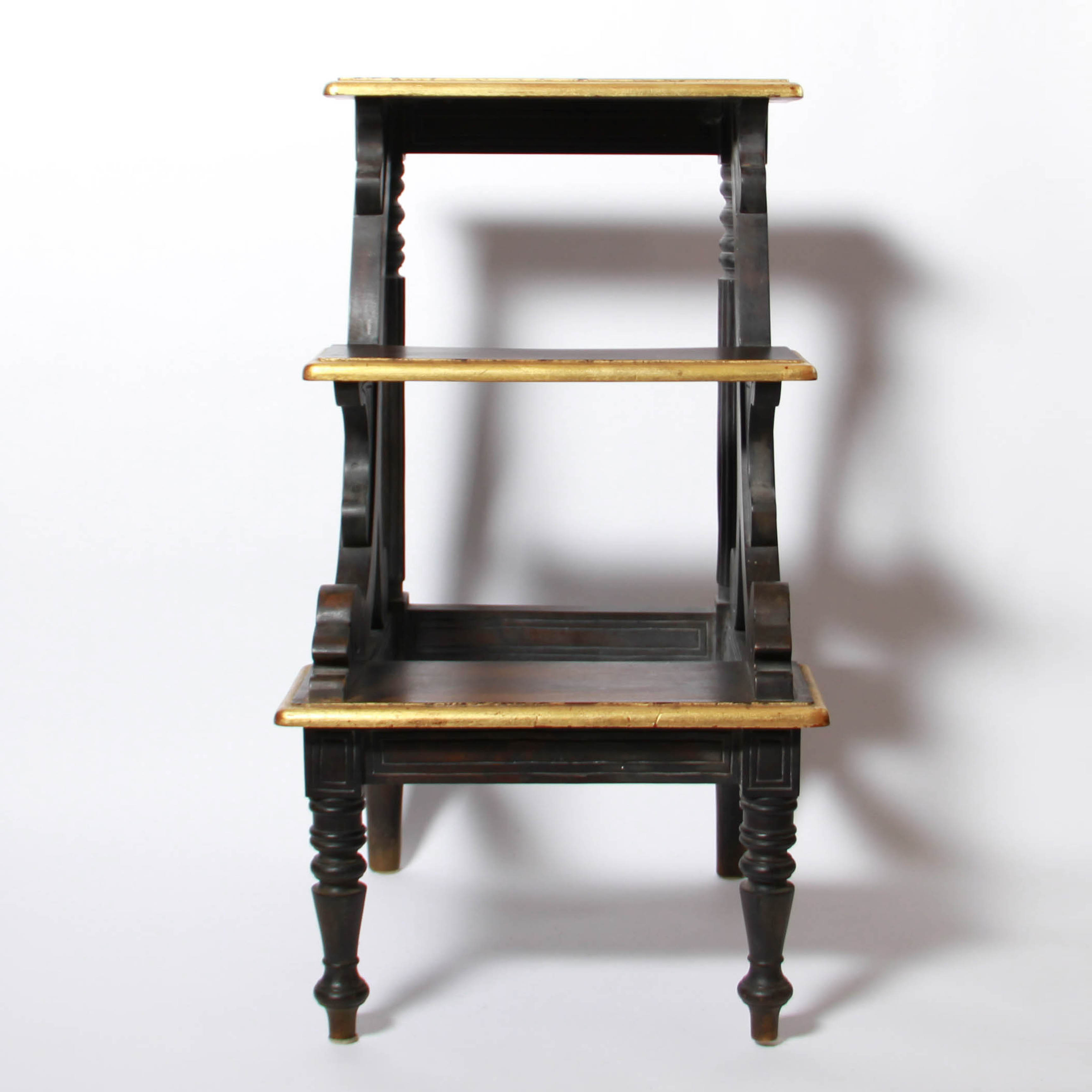 Three Tiered Ornate Decorative Step Stool Ebth