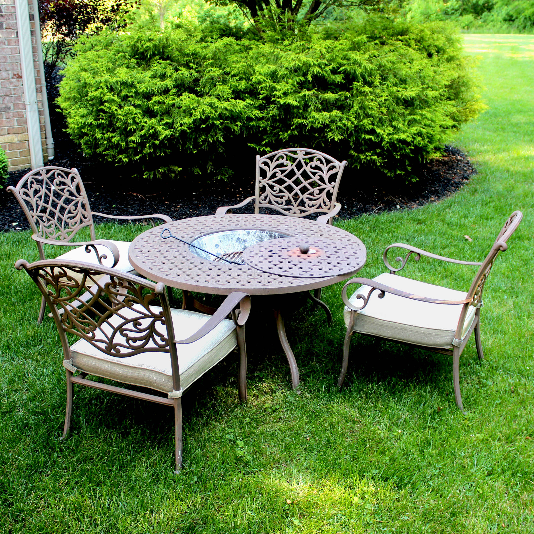 Cast Aluminum Fire Pit Table Ebth