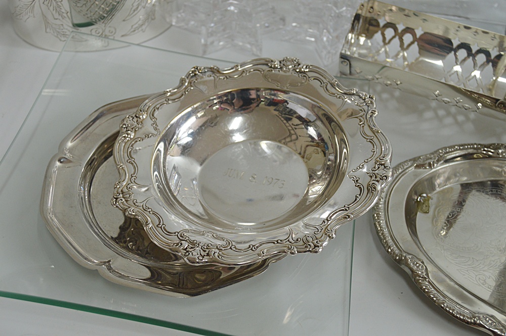 Silver Plate and Glass Serving Pieces EBTH