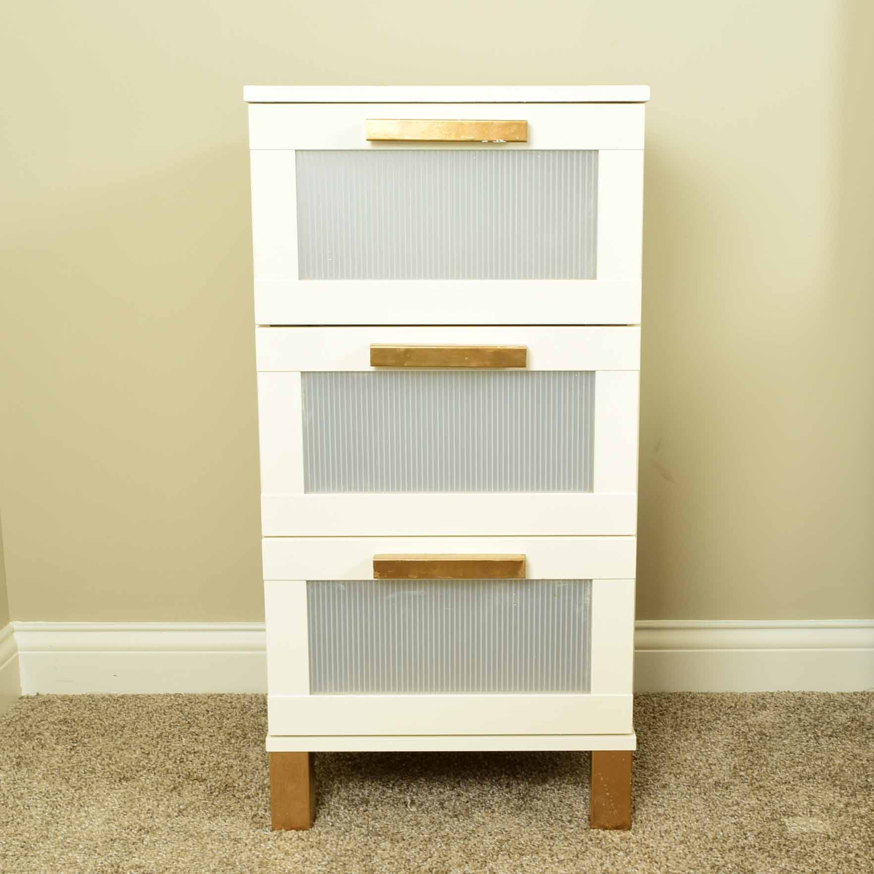 Ikea Three-Drawer Storage Side Table | EBTH