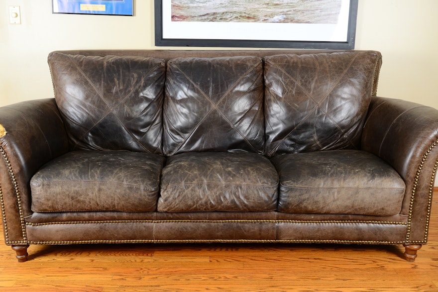 oversized leather sofa restoration hardware
