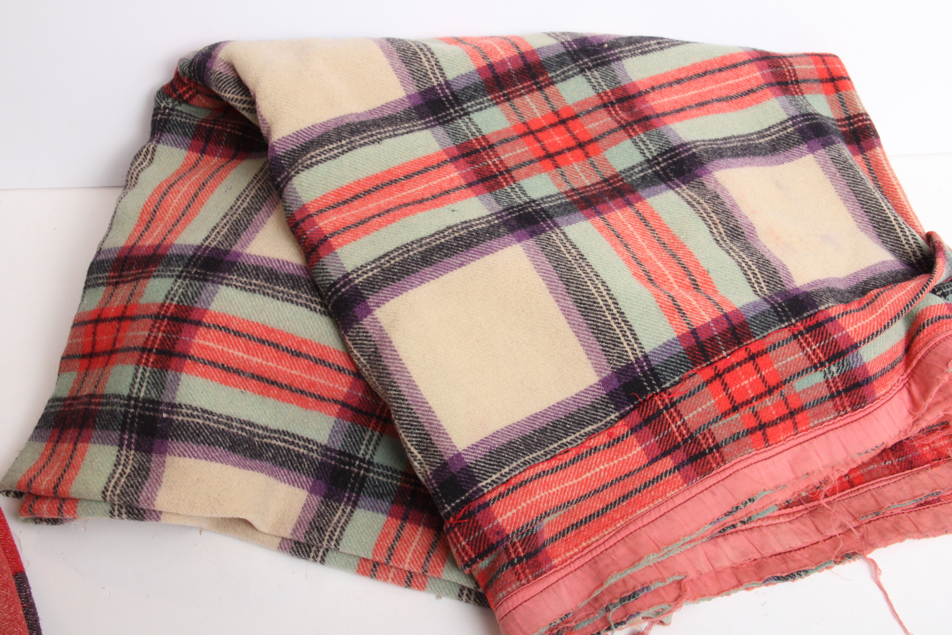 Pair of Vintage Plaid and Southwestern Style Blankets EBTH