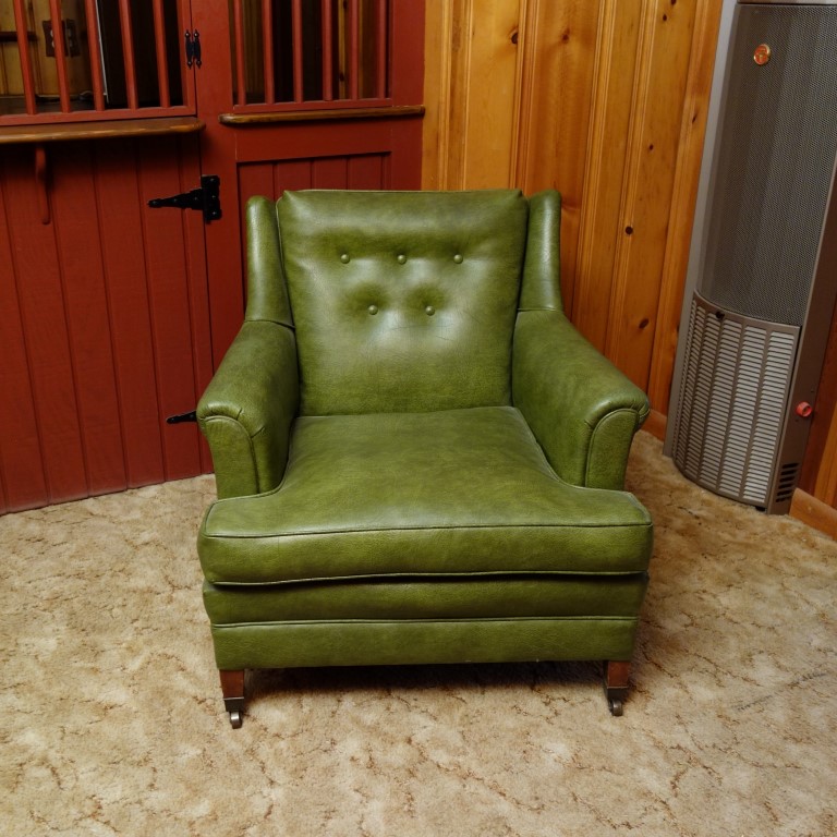 Mid Century Green Vinyl Arm Chair EBTH