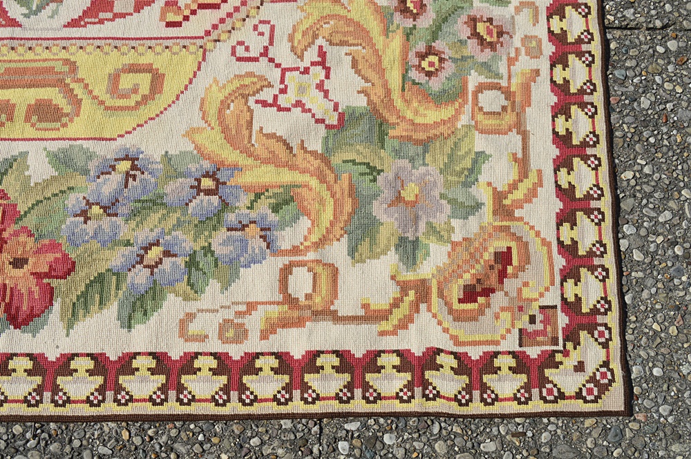 French Aubusson Style Wool Needlepoint Rug EBTH
