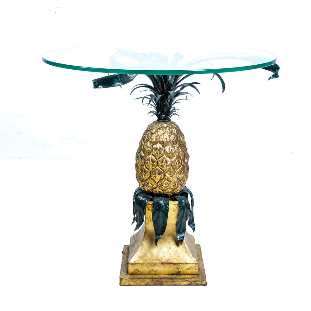 Glass Top Pineapple Base Table EBTH