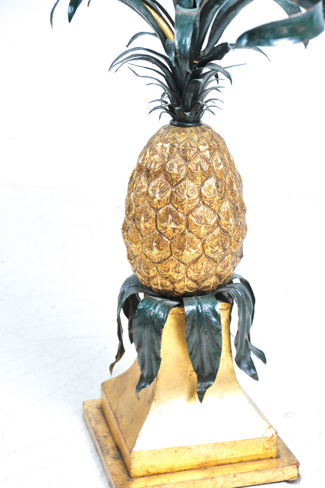 Glass Top Pineapple Base Table EBTH