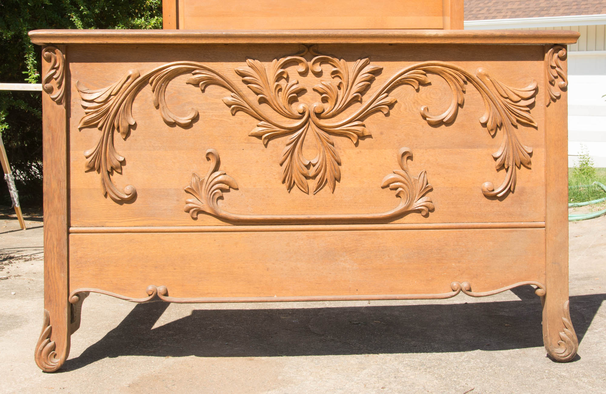 Antique High Back Oak Bed EBTH