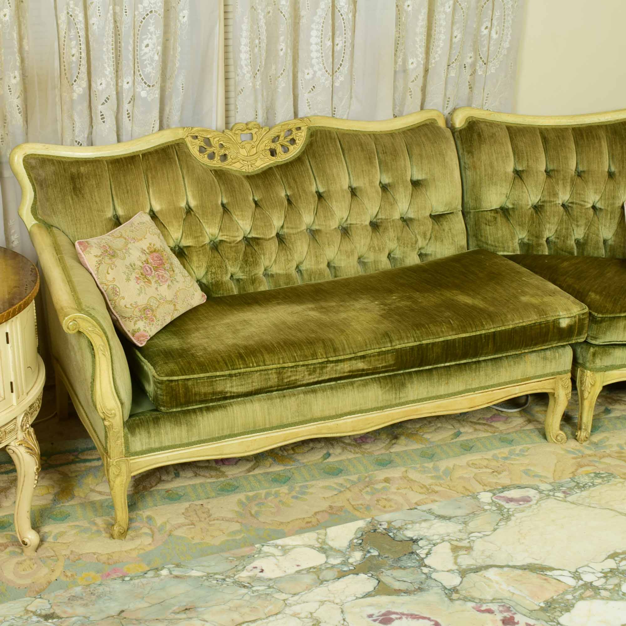 Vintage French Style Curved Sectional Sofa EBTH