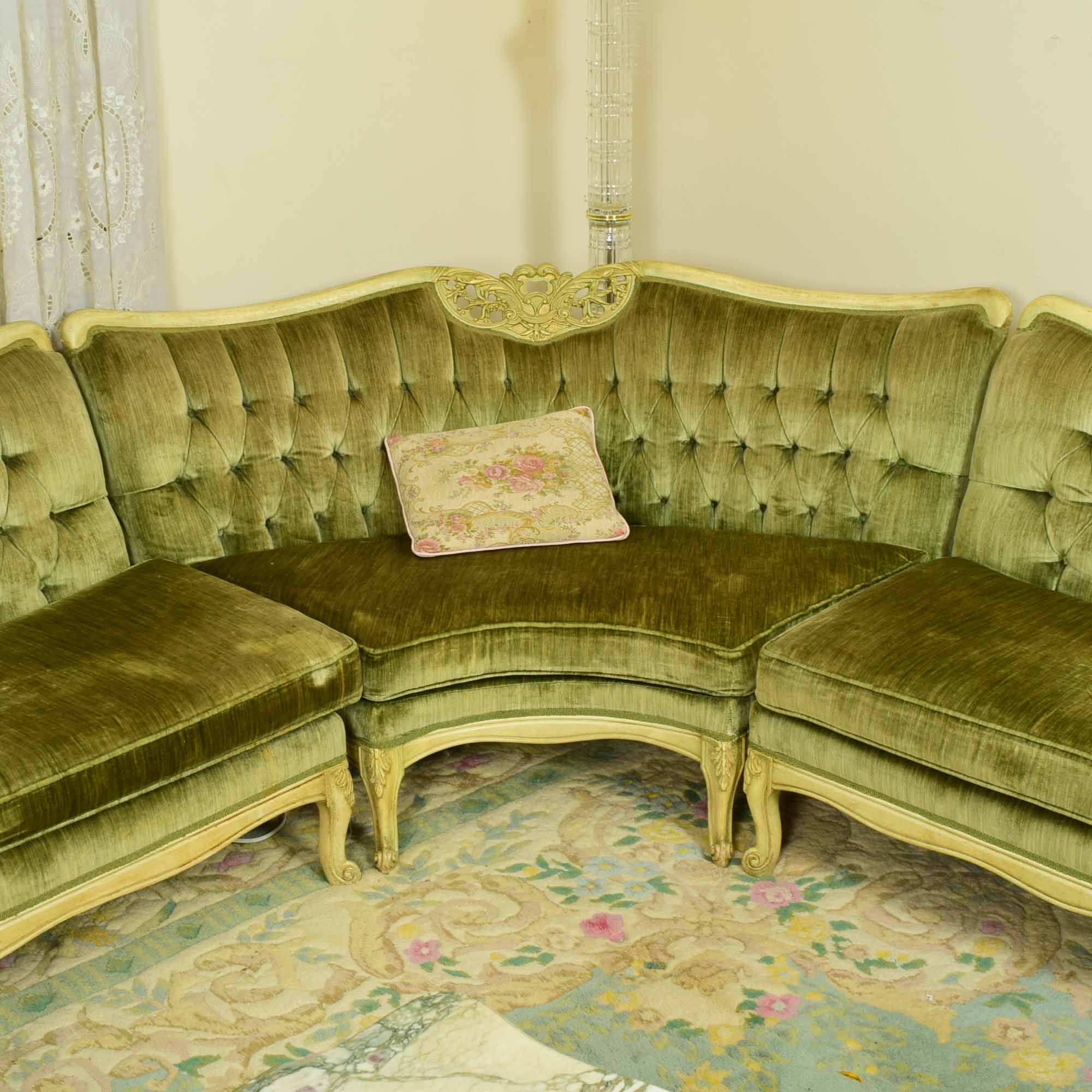 Vintage French Style Curved Sectional Sofa EBTH