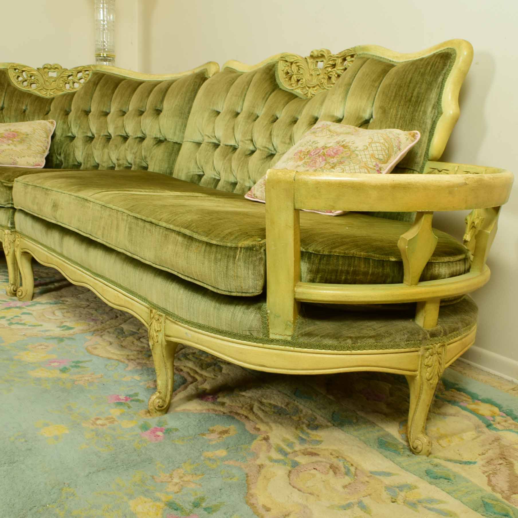 Vintage French Style Curved Sectional Sofa EBTH