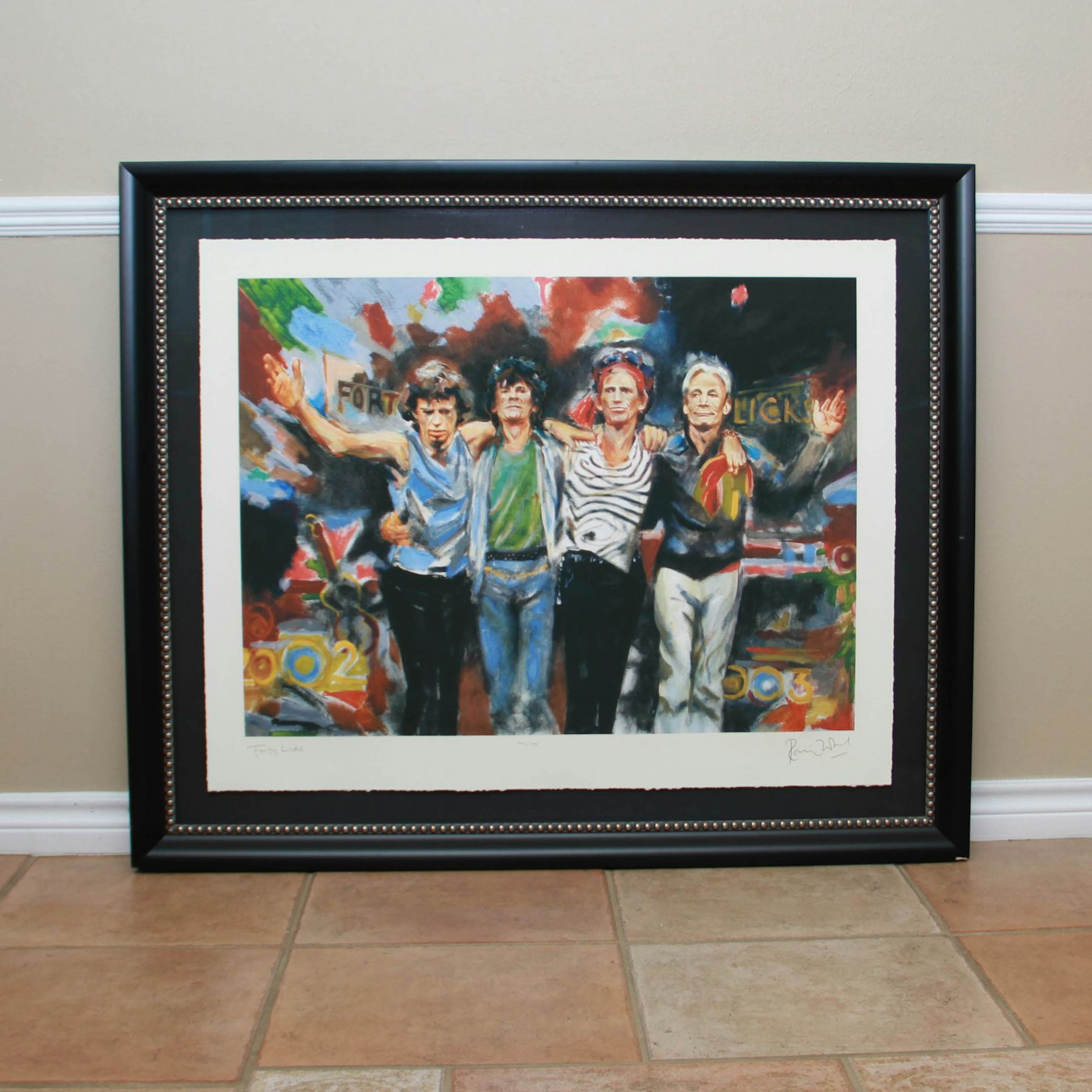 Signed Ronnie Wood Limited Edition Print Titled "Forty 