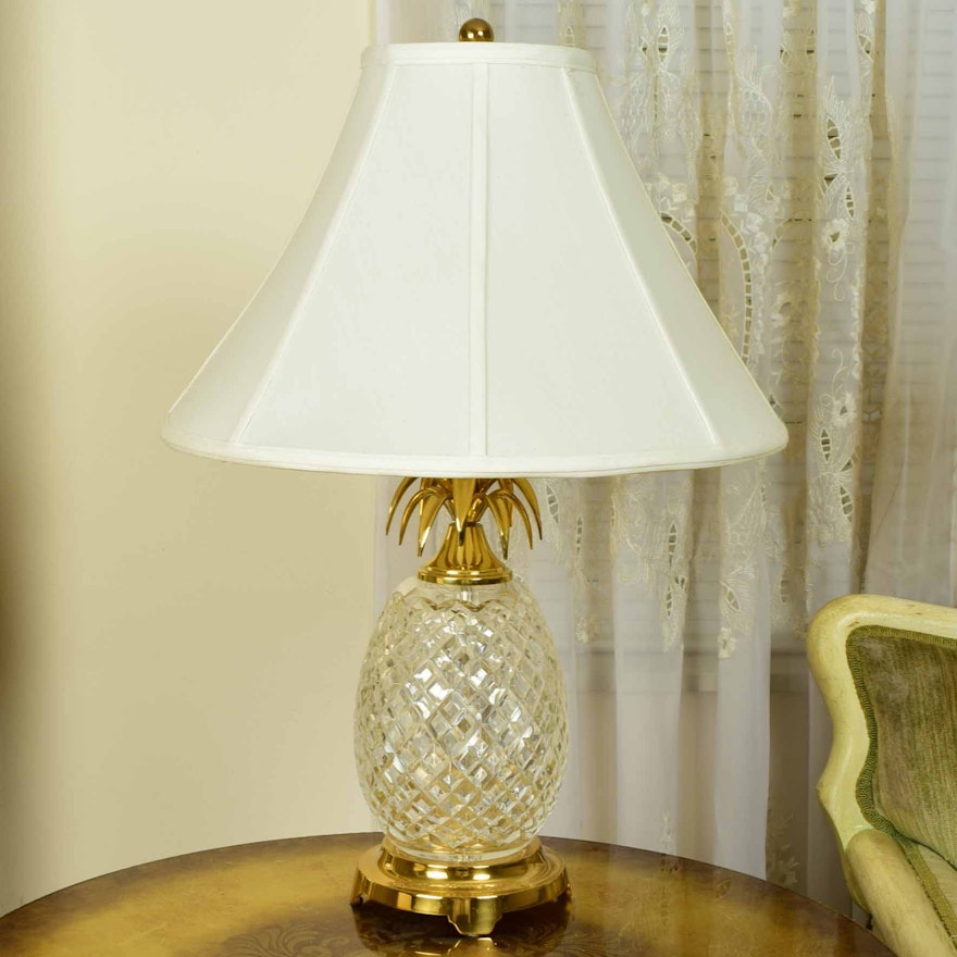 Waterford Crystal and Brass Pineapple Lamp | EBTH