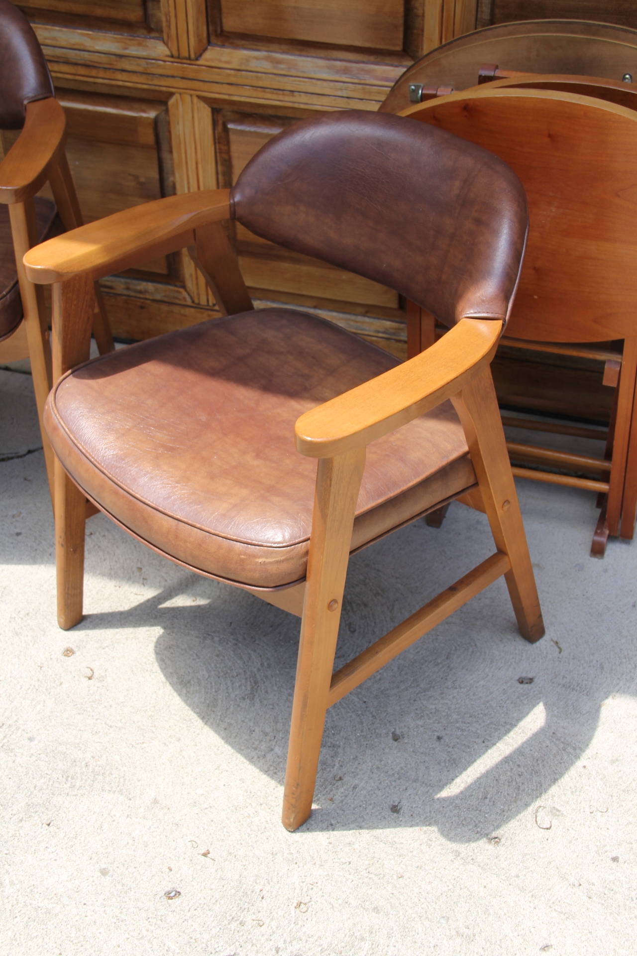 Vintage Maple Armchairs and Folding Trays EBTH