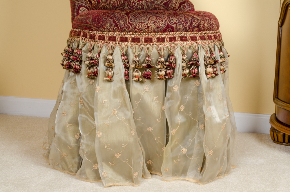 Bombay & Co. Majesty Skirted Vanity Chair EBTH