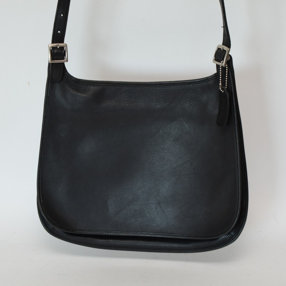 Black Leather Messenger Bag Style Coach Handbag EBTH
