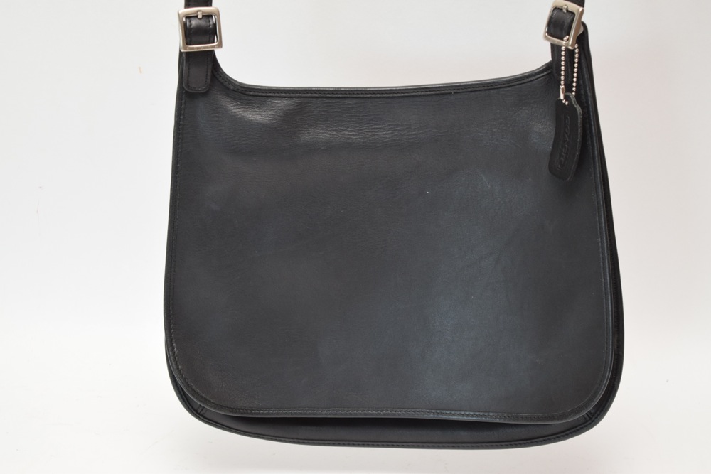Black Leather Messenger Bag Style Coach Handbag EBTH